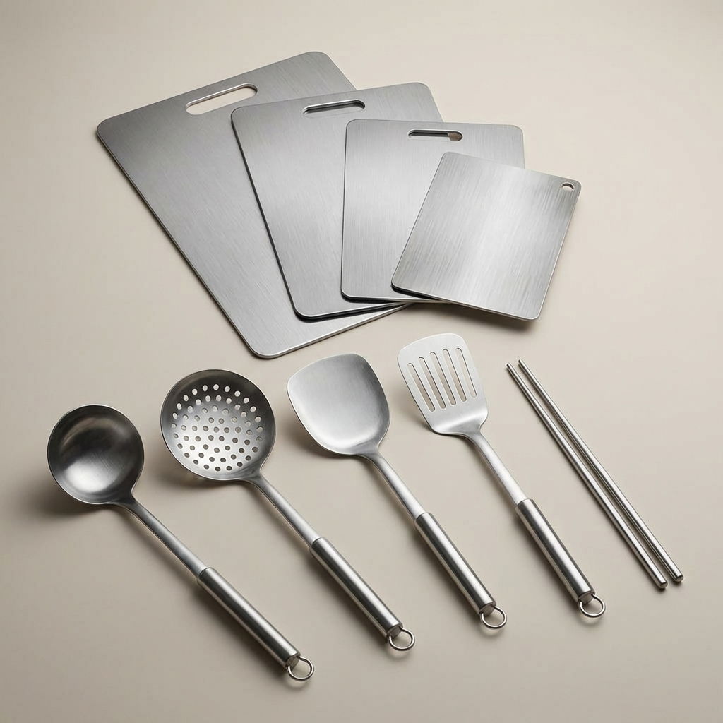 Prep & Serve Bundle: Utensils Set + Cutting Board