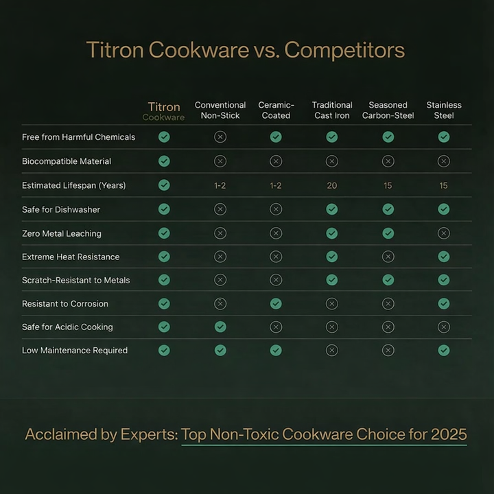 Pure Titanium Hammered Cookware Set Pro + FREE LIDS