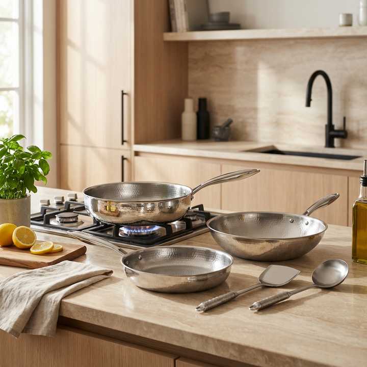 Titron | Titanium Hammered Cookware Set Pro